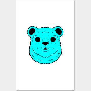 Totally Sick Neon Bear Head Posters and Art